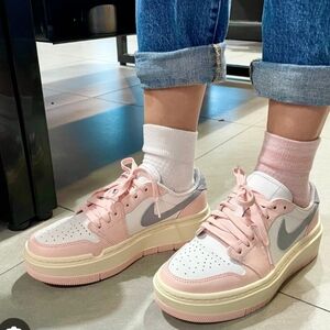 Nike Pink and White Retro Sneakers New
